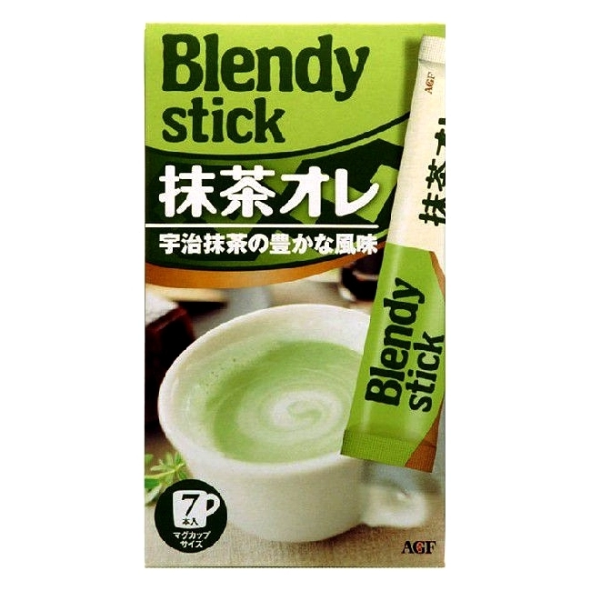 Чай AGF Blendy stick, матча-латте с молоком, 7 упаковок, 70 гр