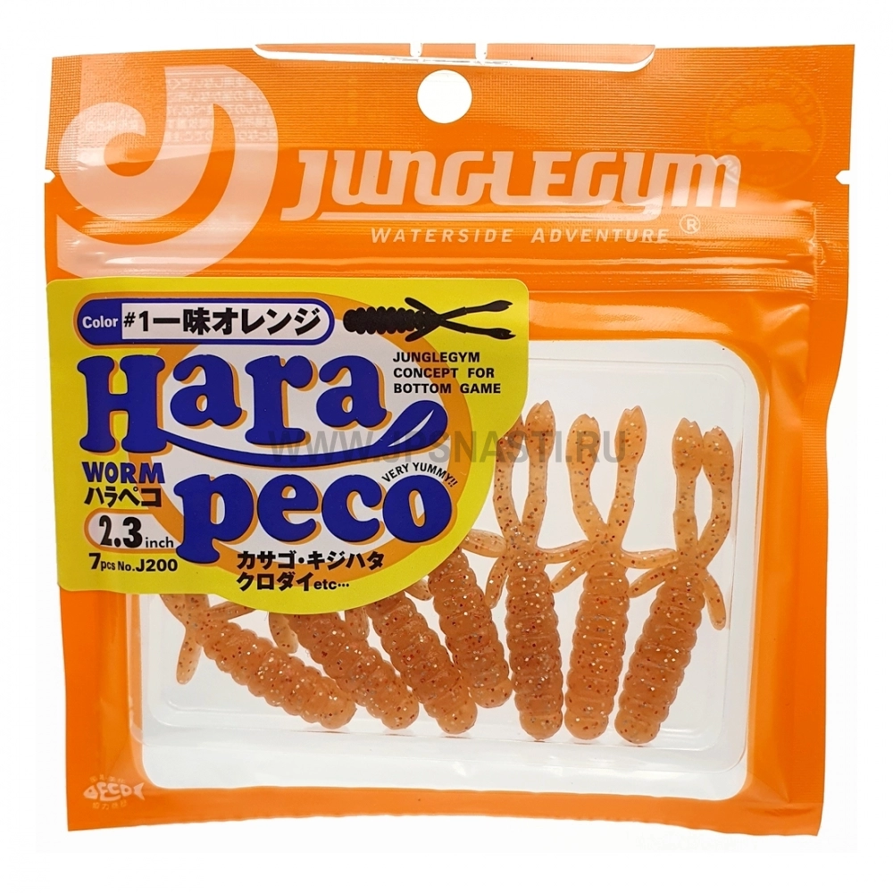 Силиконовые приманки JungleGym HaraPeco Worm, 2.3 inch, #1