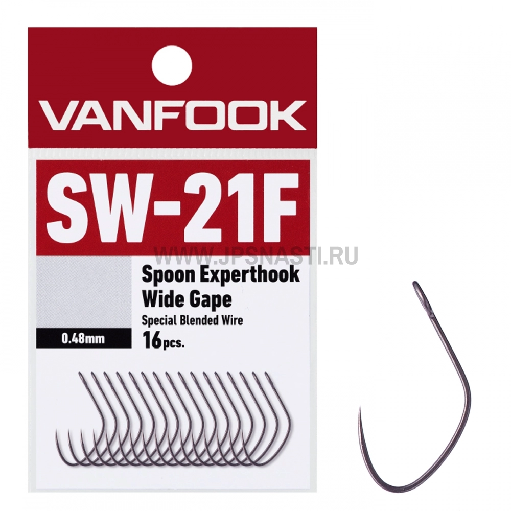 Крючки одинарные Vanfook SW-21F, Fusso Black, #8