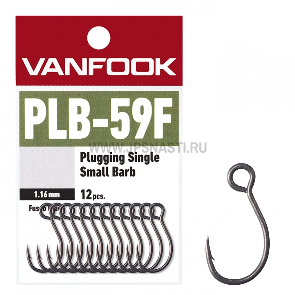 Крючки одинарные Vanfook PLB-59F, Fusso Black, #8