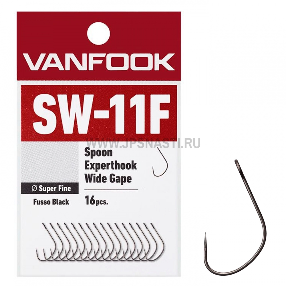 Крючки одинарные Vanfook SW-11F, Fusso Black, #10