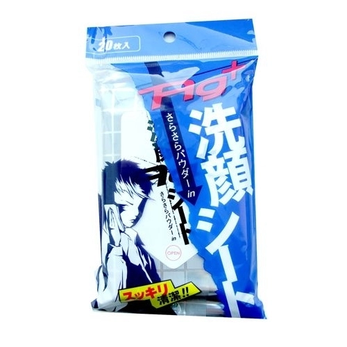 Освежающие влажные салфетки для лица Showa Siko с ионами серебра \"Ag+\", 20 шт., аромат ментола