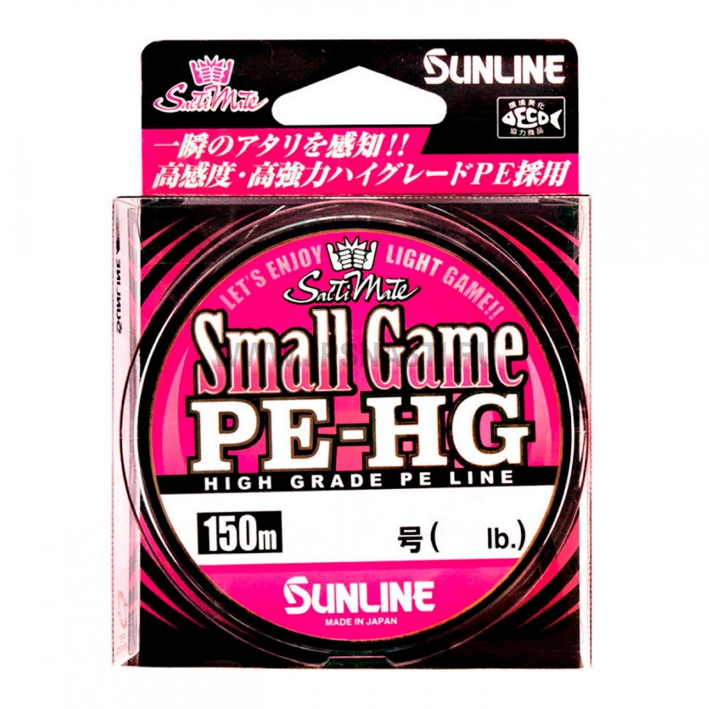 Плетеный шнур Sunline New Small Game PE-HG, #0.15, 2.5 lb, 150 м, розовый