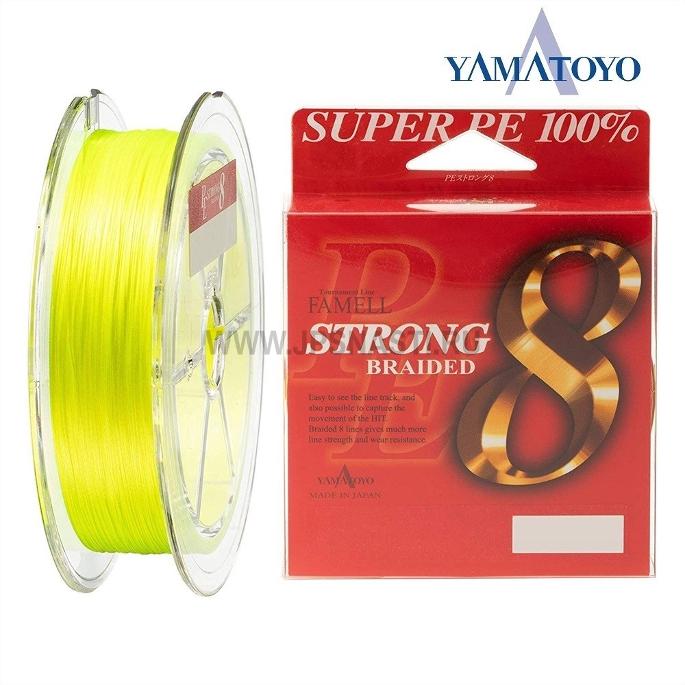 Плетеный шнур Yamatoyo Super PE Strong 8 Braided х8, #0.6, 150 м, желтый