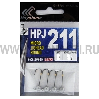 Джиг головки Hayabusa HPJ Micro Jifhead Round EX933, 1.5 гр, #6