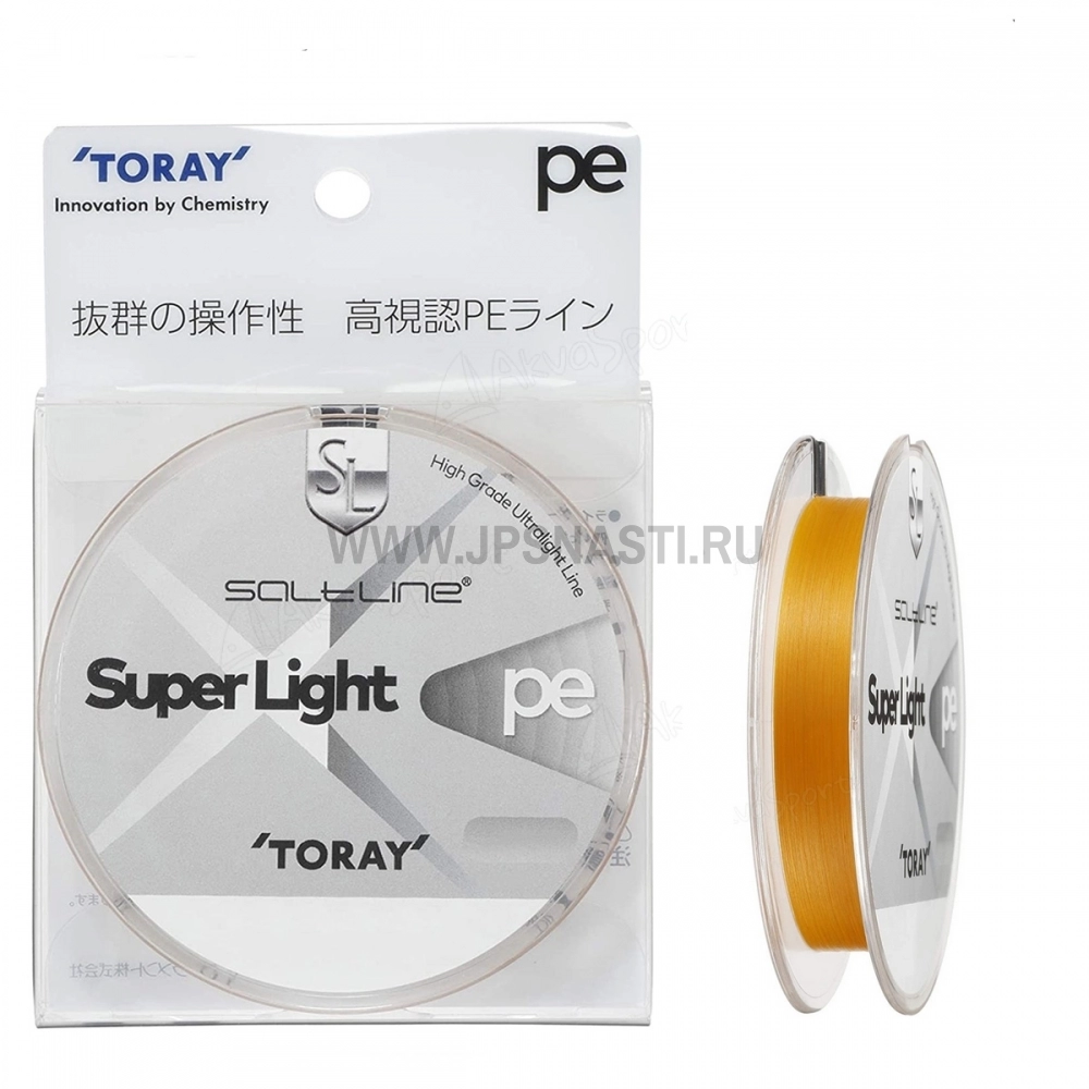 Плетеный шнур Toray Salt Line Super Light PE, #0.2, 150 м, оранжевый