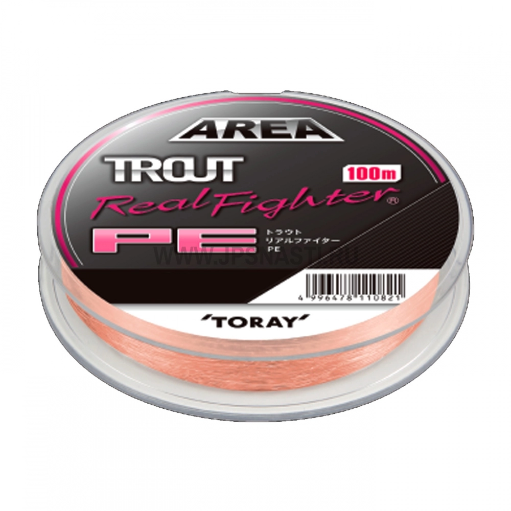 Плетеный шнур Toray Trout Real Fighter PE, #0.4, 100 м, розовый