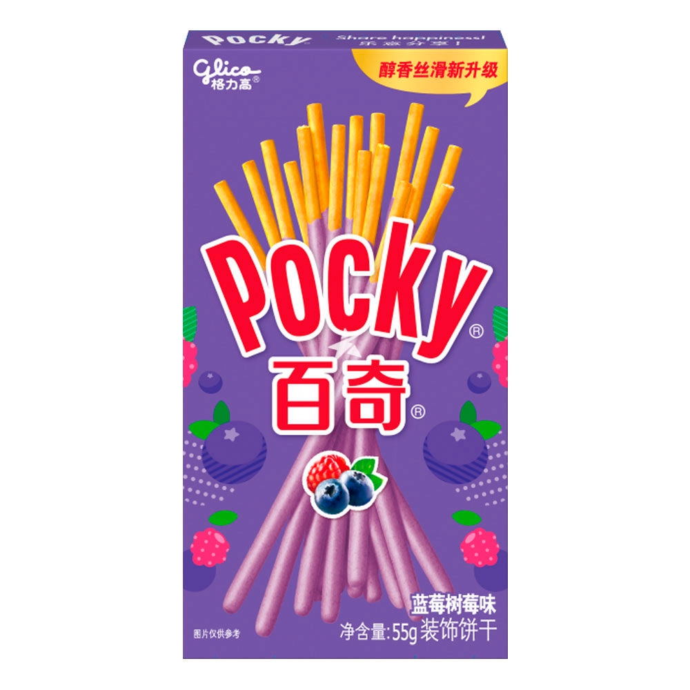 Японские палочки-печенье Pocky Glico Pocky, со вкусом ягод, 55 гр
