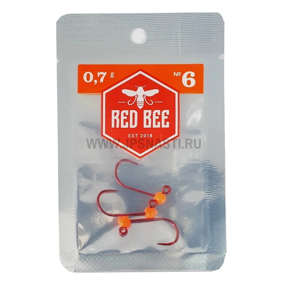 Вольфрамовые джиг-головки Red Bee Jig Hlava Športová JHS 6035 BL, 0.7 гр, крючок #6, 3 шт.
