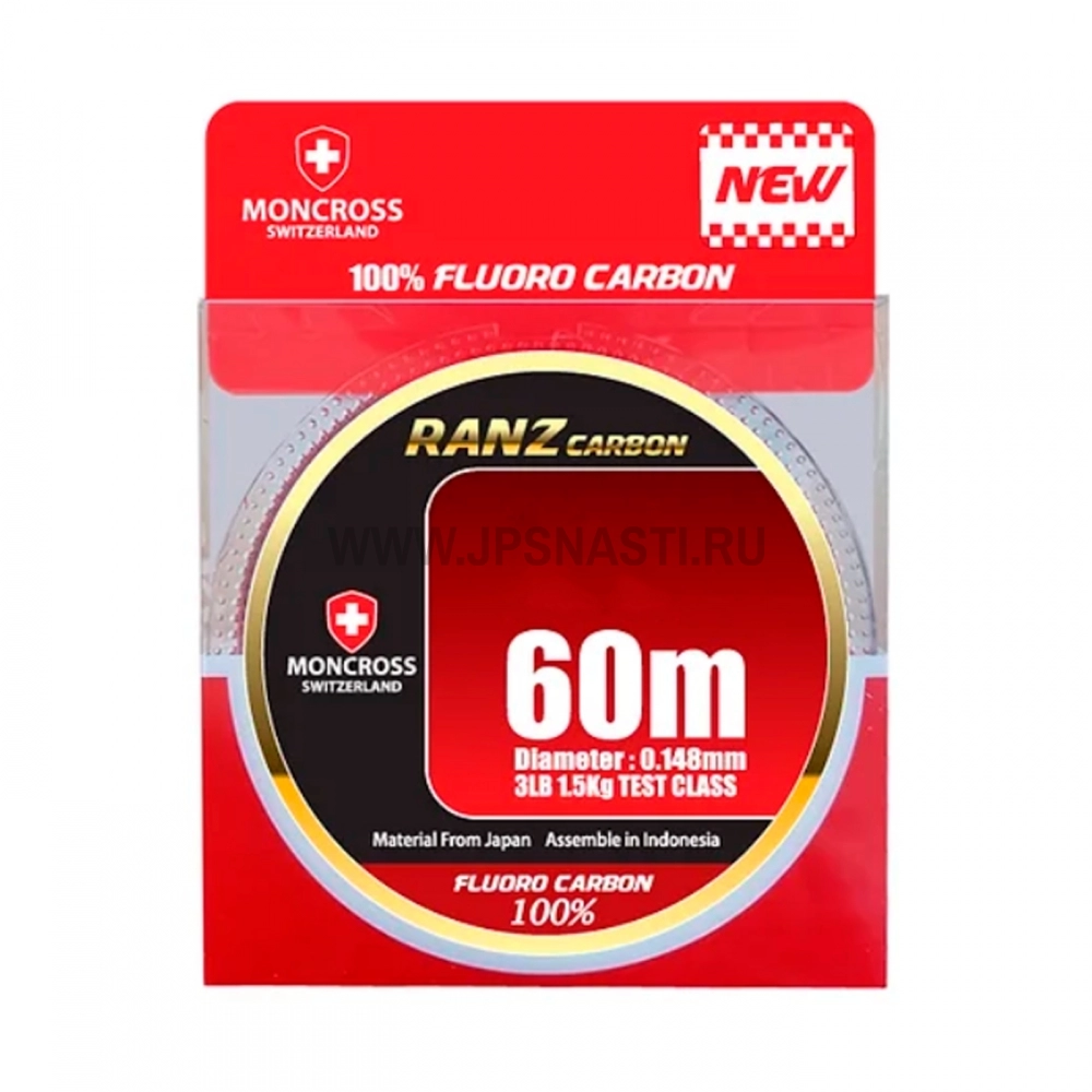 Флюорокарбон Moncross Ranz Carbon, #1.2, 60 м, прозрачный