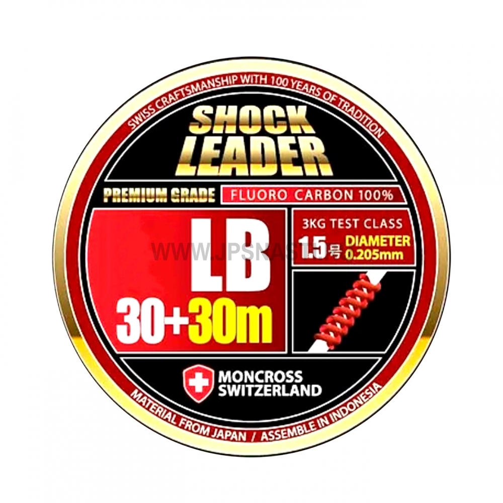 Шок лидер флюорокарбоновый Moncross Premium Shock Leader, #1.5, 60 м, прозрачный