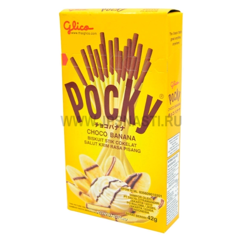 Японские палочки-печенье Pocky Glico Pocky, с бананом, взбитыми сливками и шоколадом, 120 г